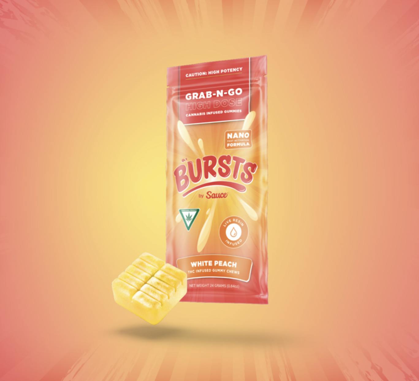 LIVE RESIN WHITE PEACH(GUMMY)2PK-100MG(P)