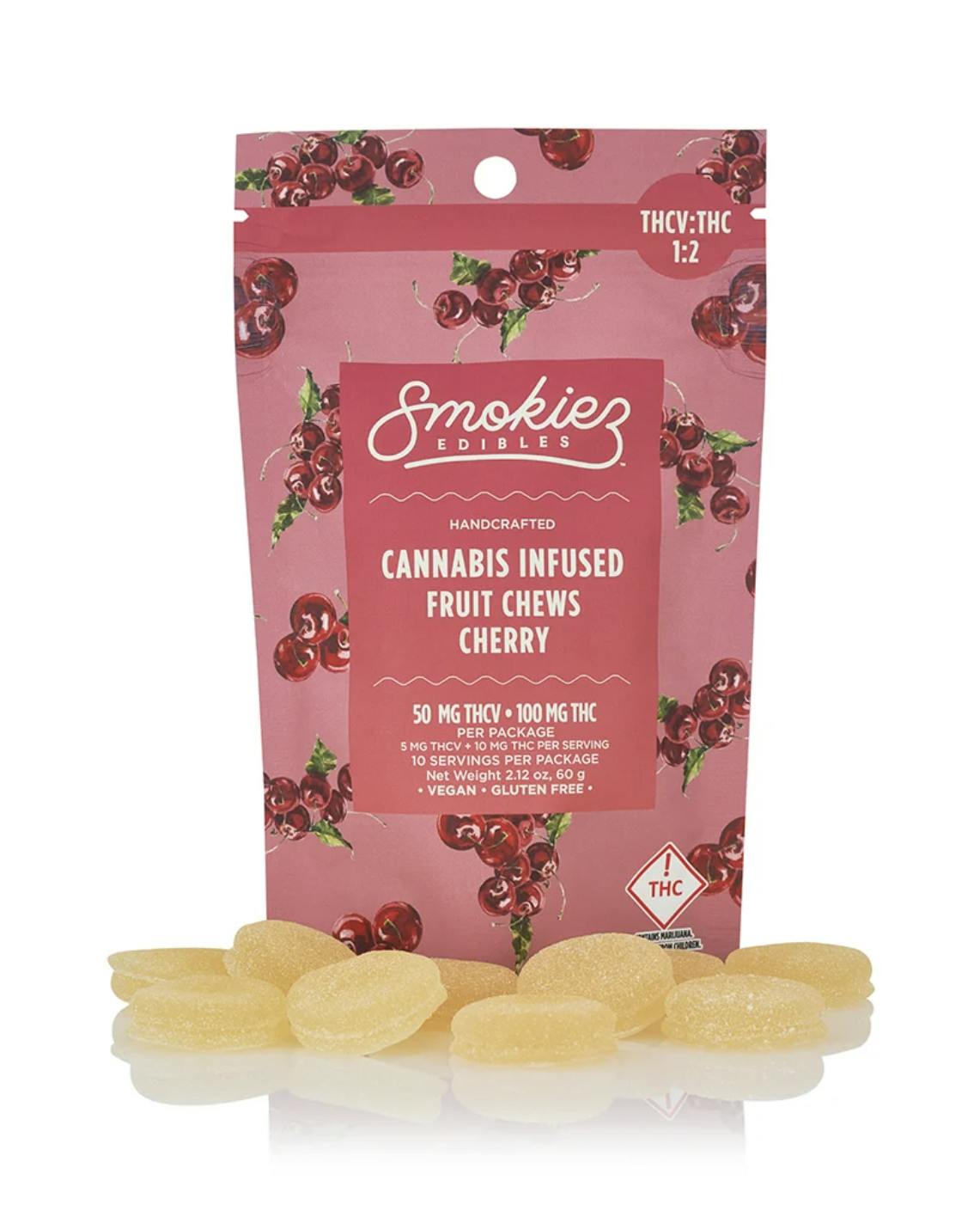 Cherry 100mg THC : 50mg THC-V Fruit Chews - CA