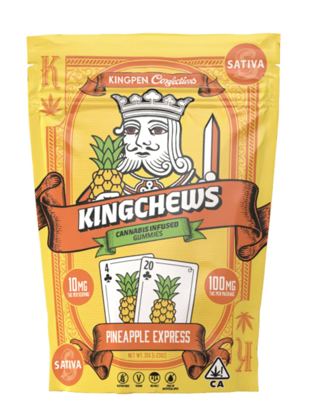 Kingchew | Pineapple Express Gummies | 10ct | 10mg/ea
