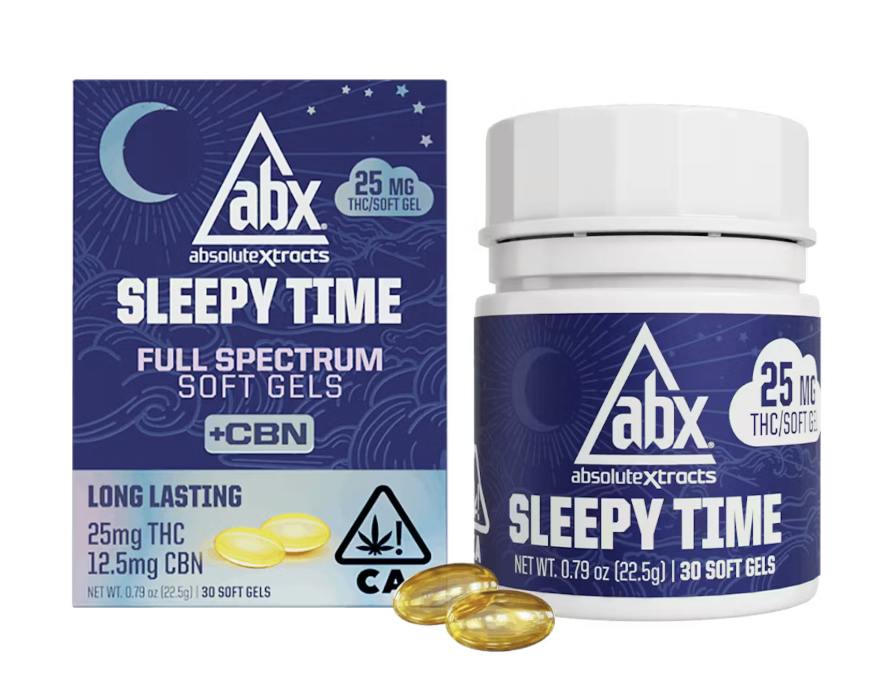 ABX - 25mg Sleepy Time Hash Rosin + CBN Soft Gels - 30ct
