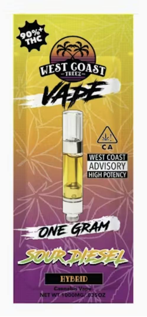 Sour Diesel - Hybrid - VAPE Cartridge - [1g] by West Coast Treez