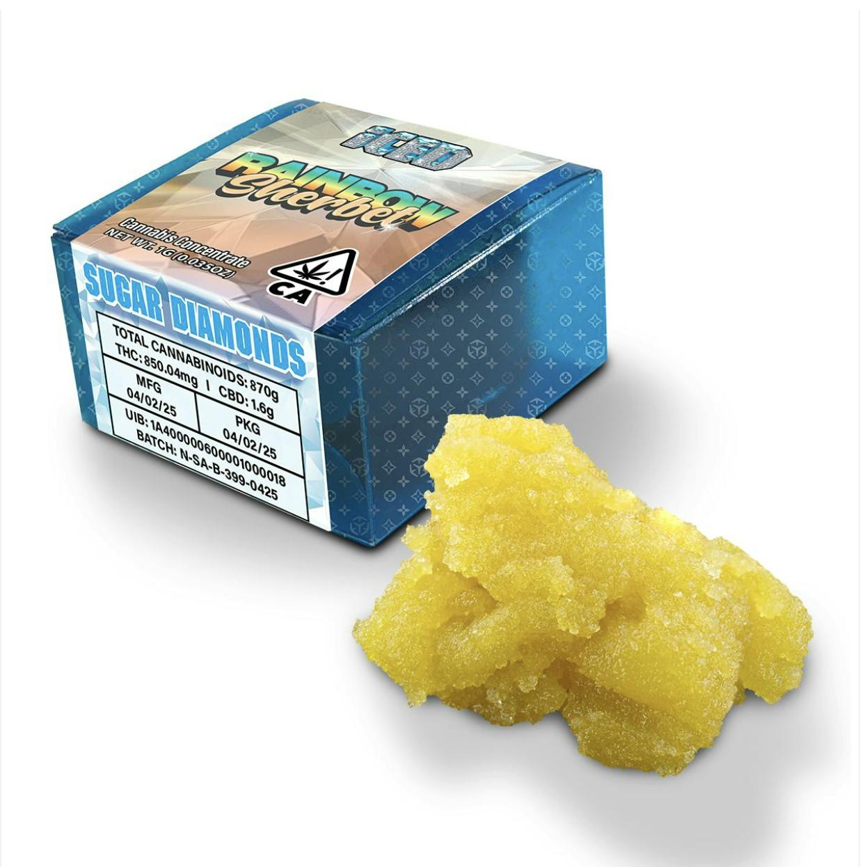 ICED - 1g - Sugar Diamonds - Sativa - Rainbow Sherbet