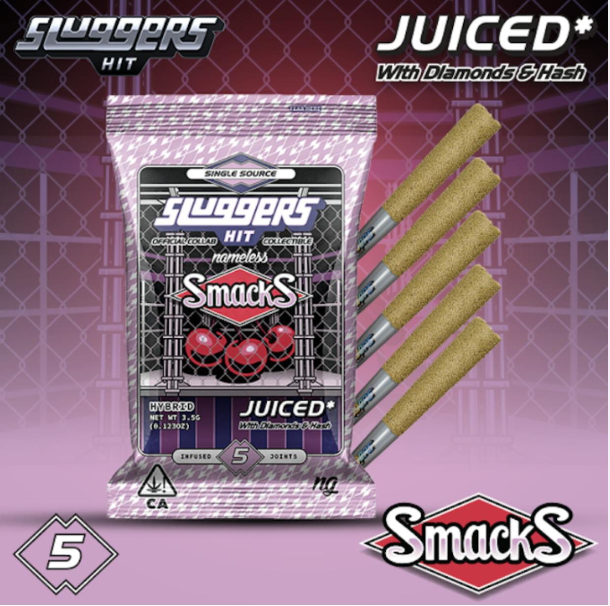 SLUGGERS-SMACKS (INFUSED PREROLLS) 3.5G/5PK (P)