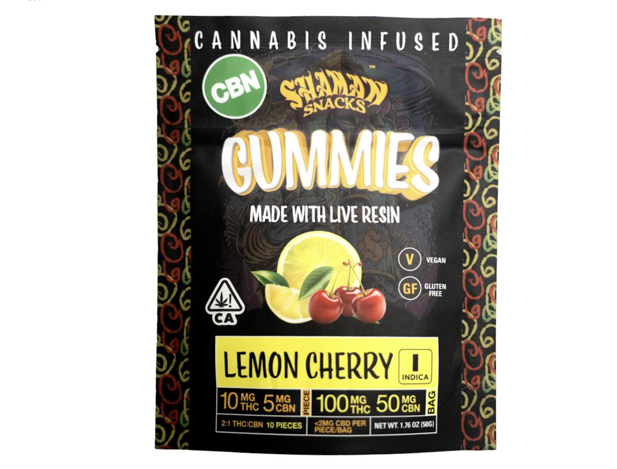 Shaman Snacks - Lemon Cherry + CBN 2:1 (100mg)