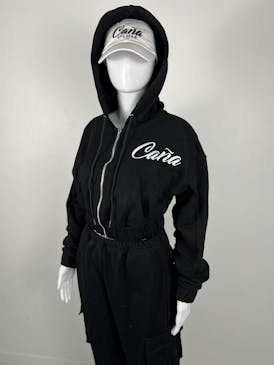 CANA - CROP TOP SWEATSHIRT - BLACK