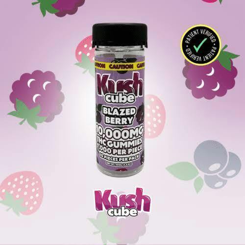Kush Cubes 10,000mg Blazed Berry Gummy 10ct