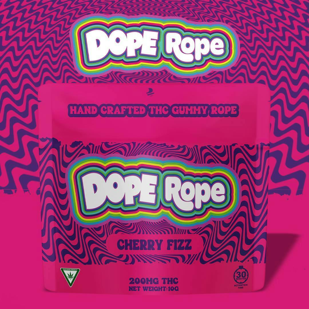 DOPE ROPE | Cherry Fizz | 200MG | Premium Gummy Rope by Detour