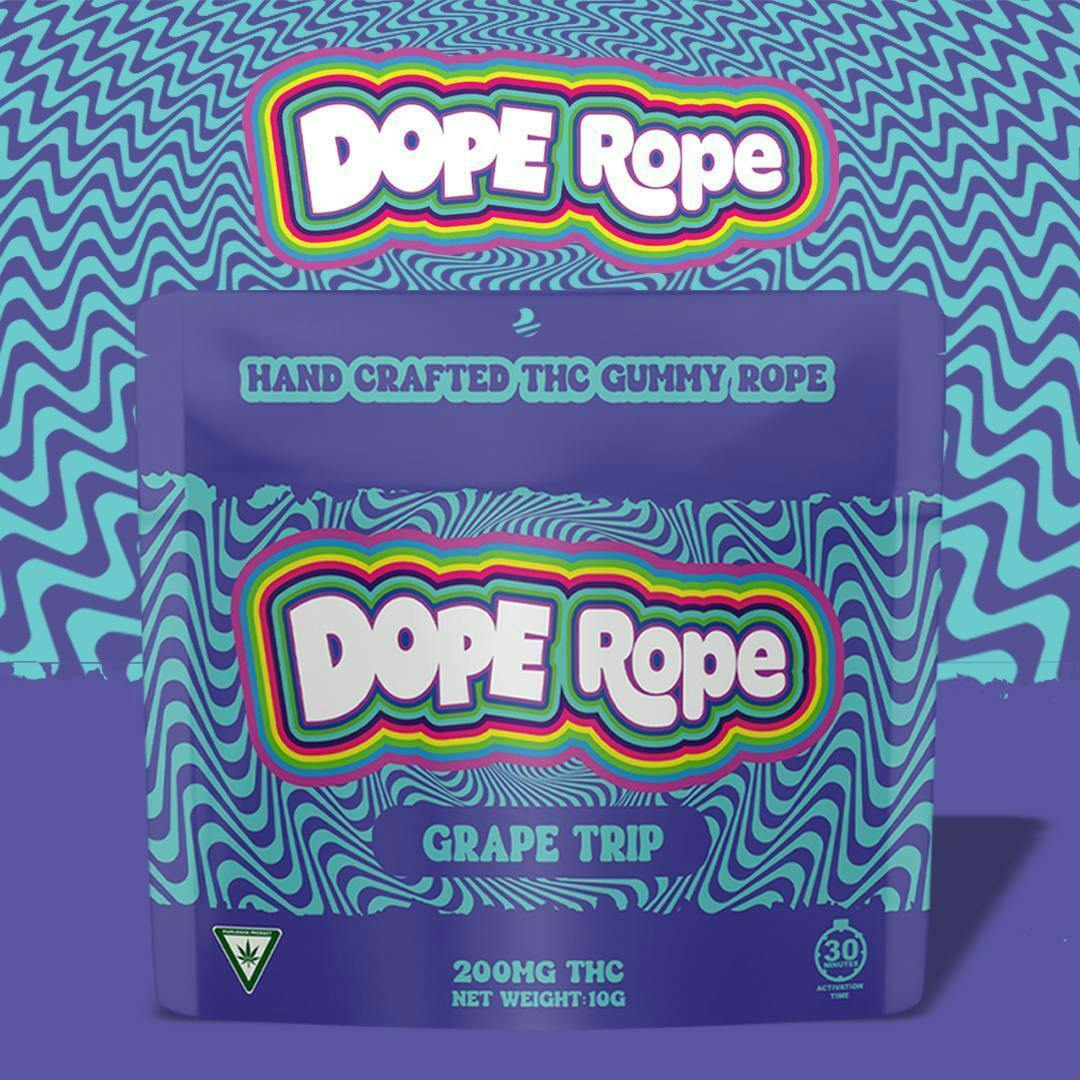 DOPE ROPE | Grape Trip | 200MG | Premium Gummy Rope