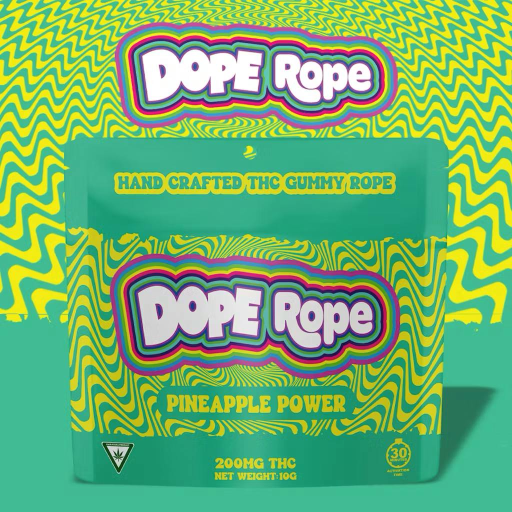 DOPE ROPE | Pineapple Power | 200MG | Premium Gummy Rope by Detour