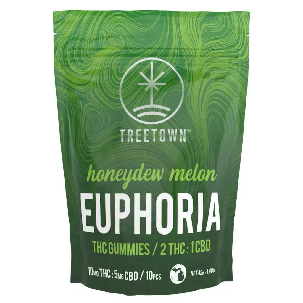 2:1 Euphoria Honeydew Melon Gummies | 200mg | 5ct | 40mg/ea by Treetown