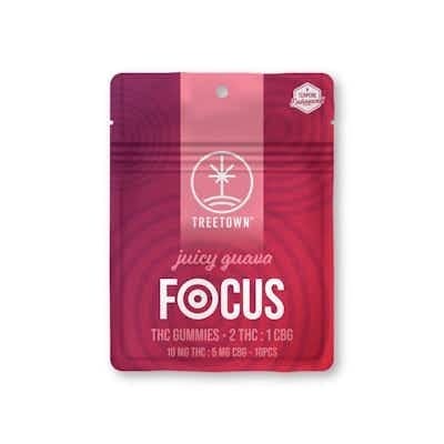 2:1 Focus Juicy Guava Gummies | 100mg | 10ct | 10mg/ea by Treetown