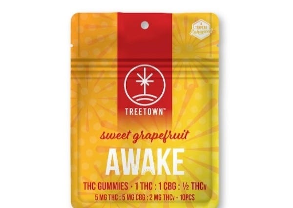 1:1:1:2 Awake Sweet Grapefruit Gummies | 50mg | 10ct | 5mg/ea by Treetown