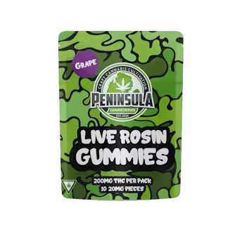 Grape Live Rosin Gummies | 200mg | 10ct | 20mg/ea by Peninsula Gardens