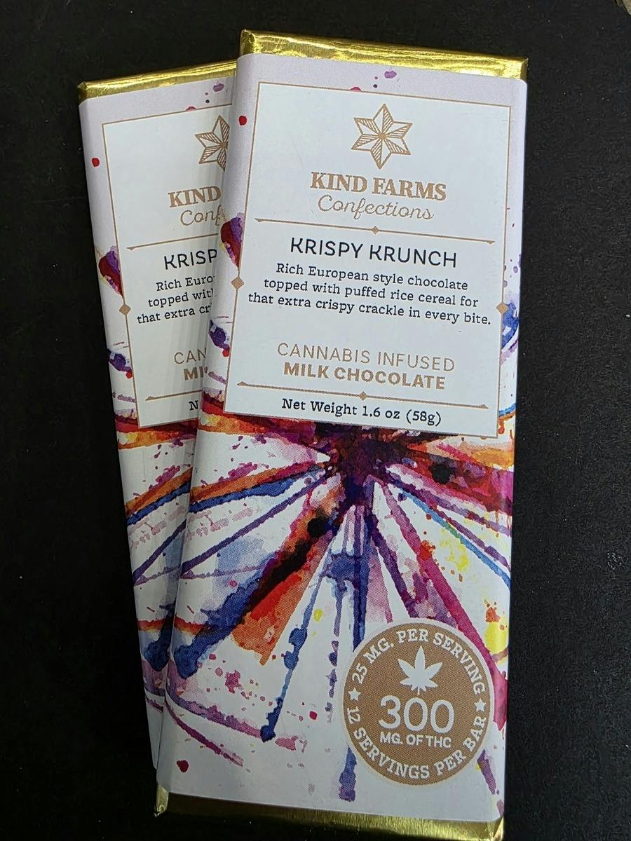 Krispy Krunch | 300mg Chocolate Bar | Kind Farms Confections