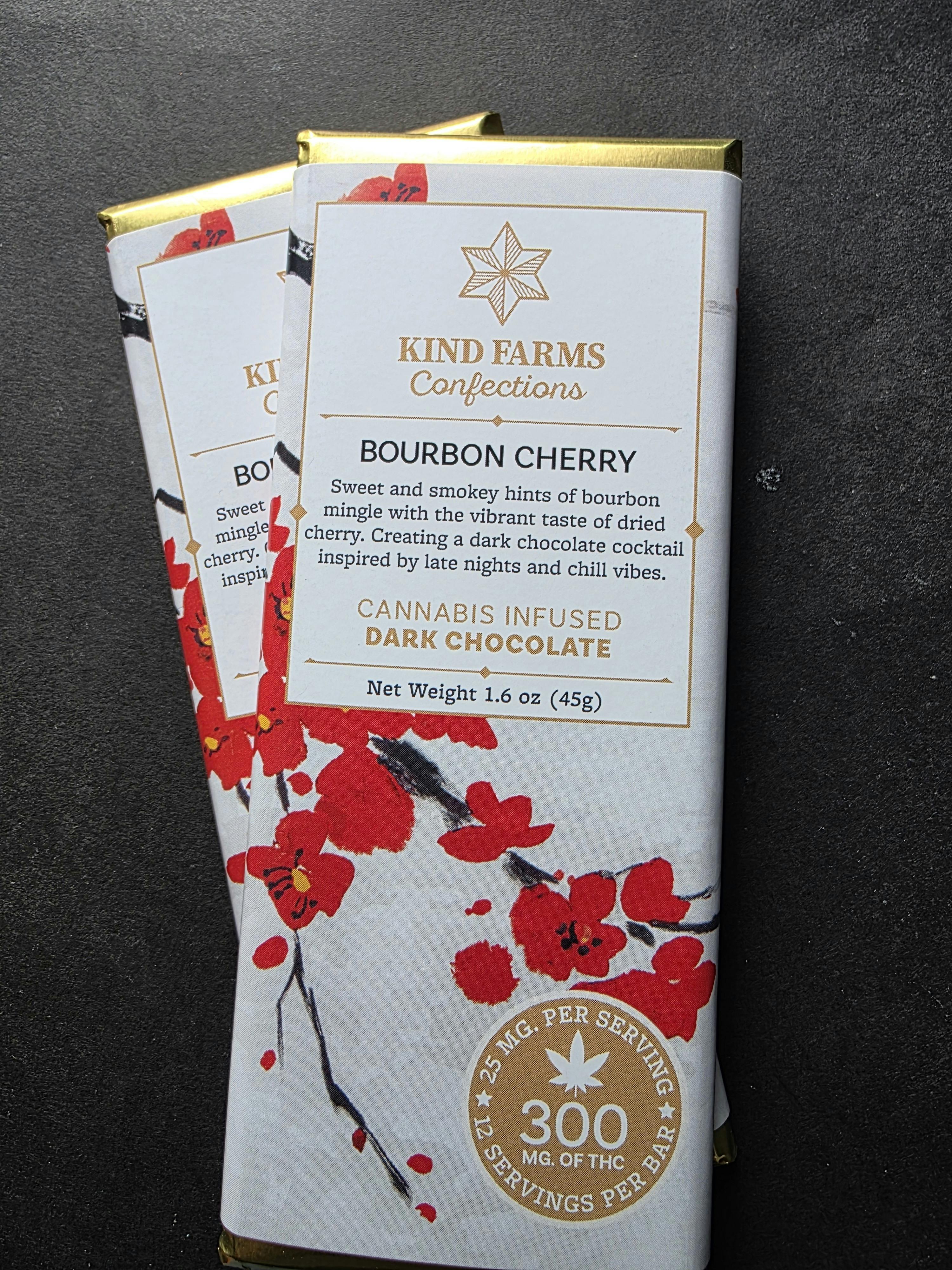 Dark Chocolate Bourbon Cherry Bar 300mg THC - Kind Farms Confections by Kind Farms Reserve