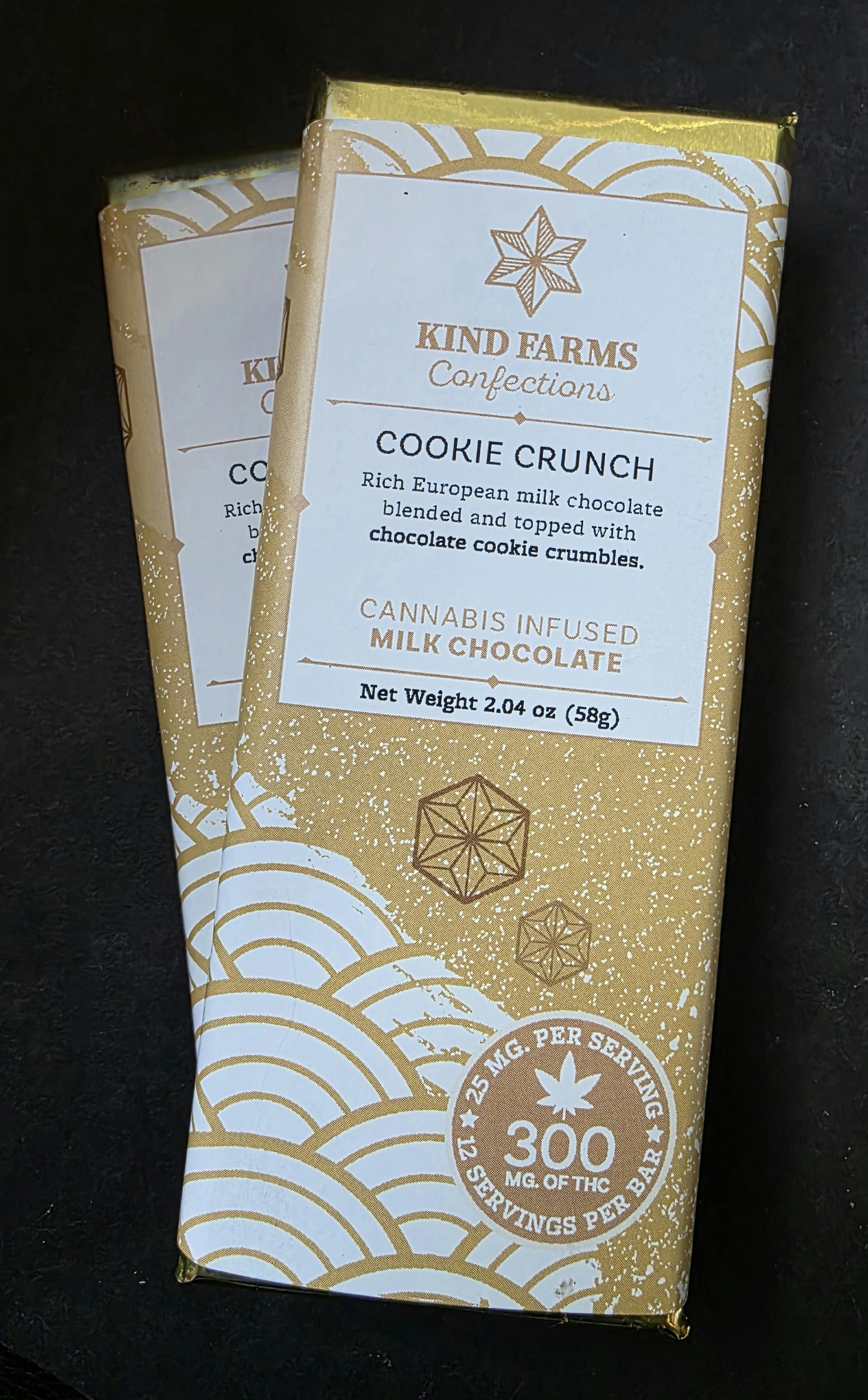 Cookie Crunch Milk Chocolate Bar | 300mg Bar | Kind Farms Confections