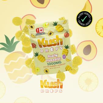 Kush Drops | Peachy Paradise Gummies | 1000mg THC