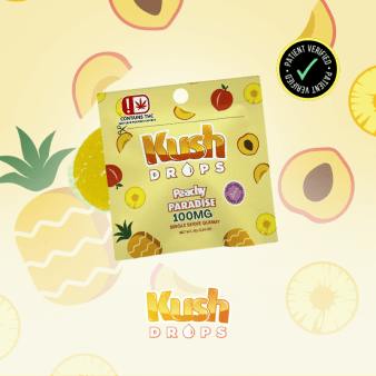 Kush Drops | Peachy Paradise Gummies | 100mg THC Single
