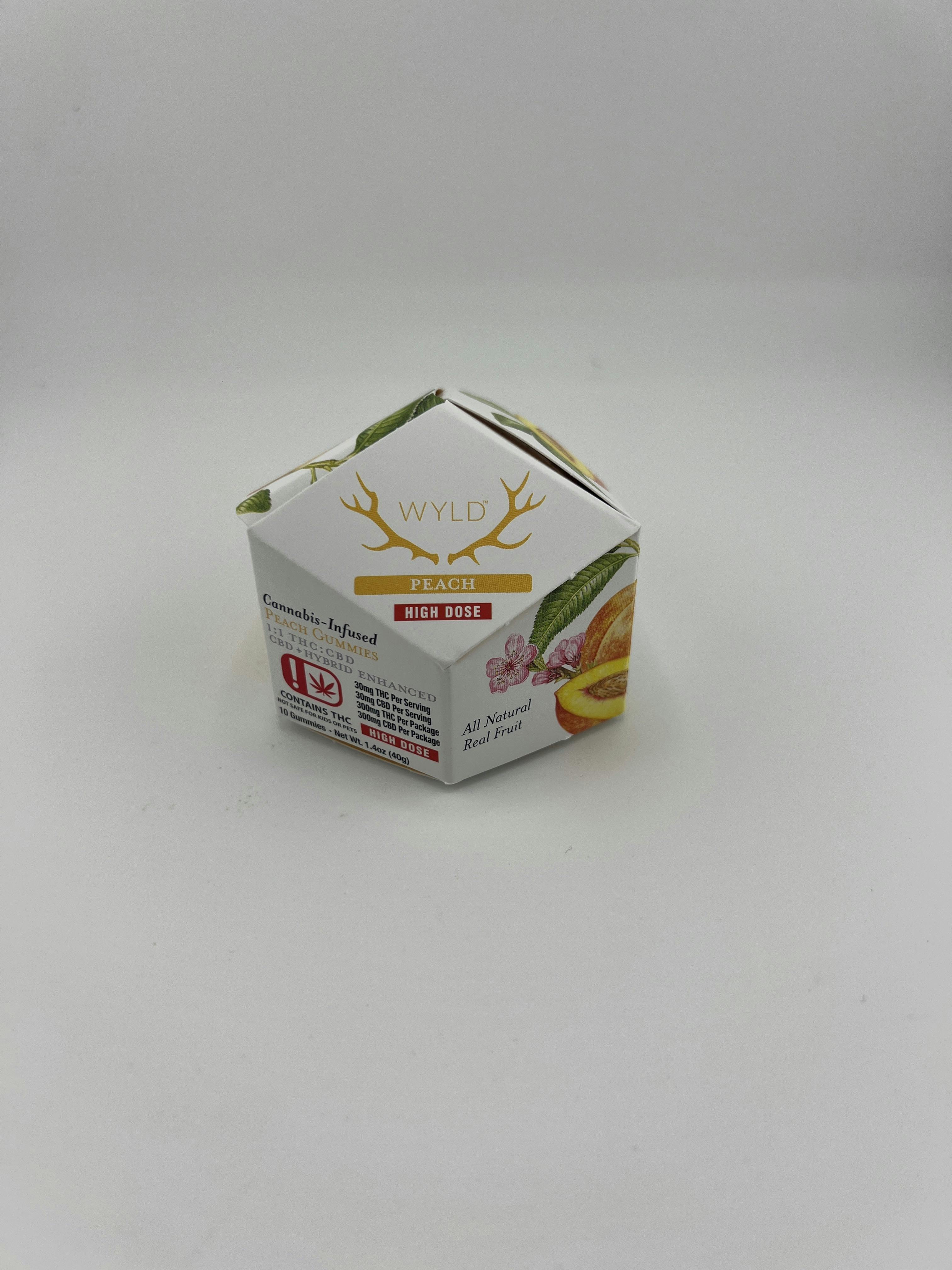 Peach 1:1 THC:CBD Hybrid Enhanced Gummies | 300mg | 10ct | 30mg/ea