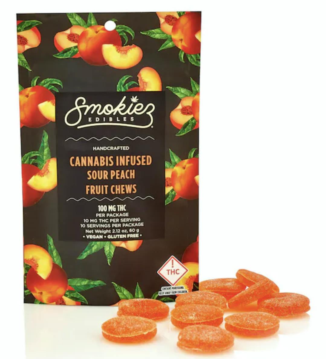 Sour Peach Chews TCH 100mg