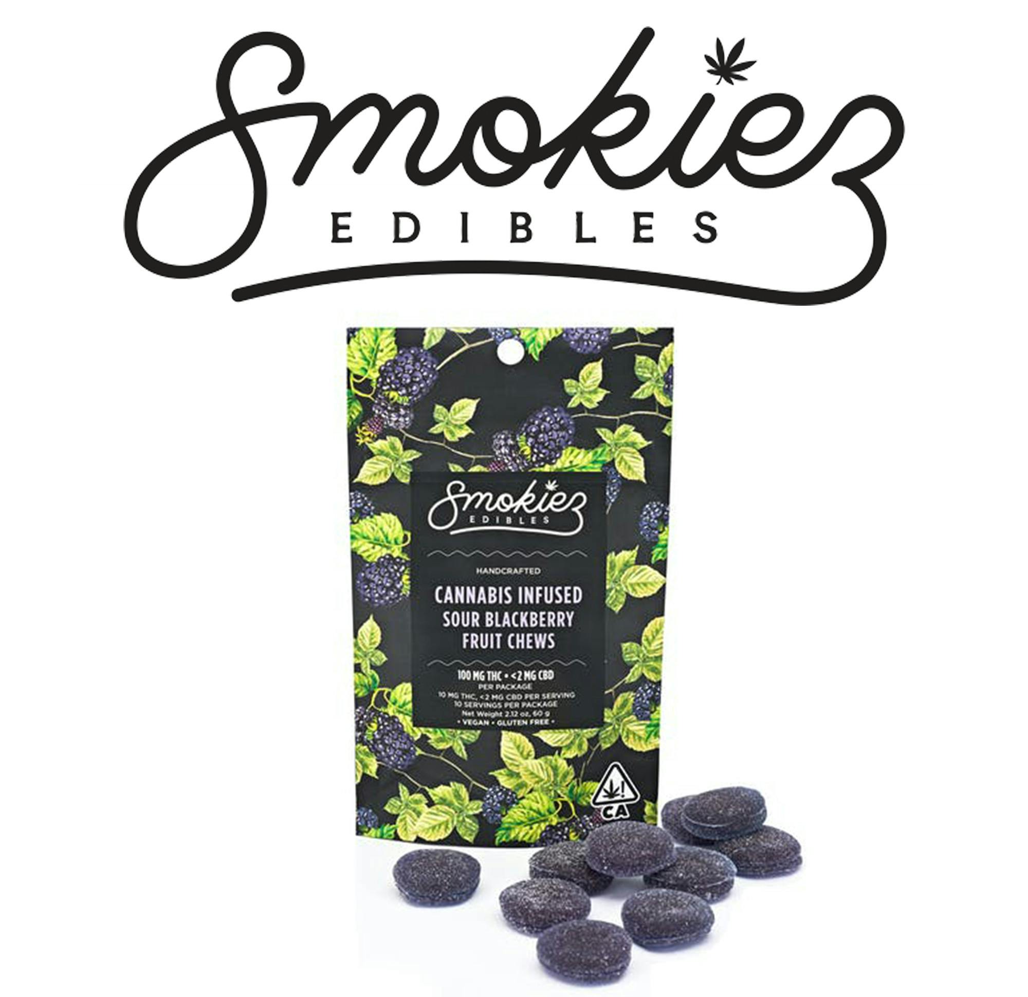 Sour Blue Raspberry Fruit Chews - 100 mg THC - OK