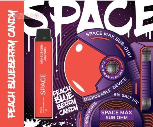 Space Max 4000 Puffs Peach Blueberry Candy Vape