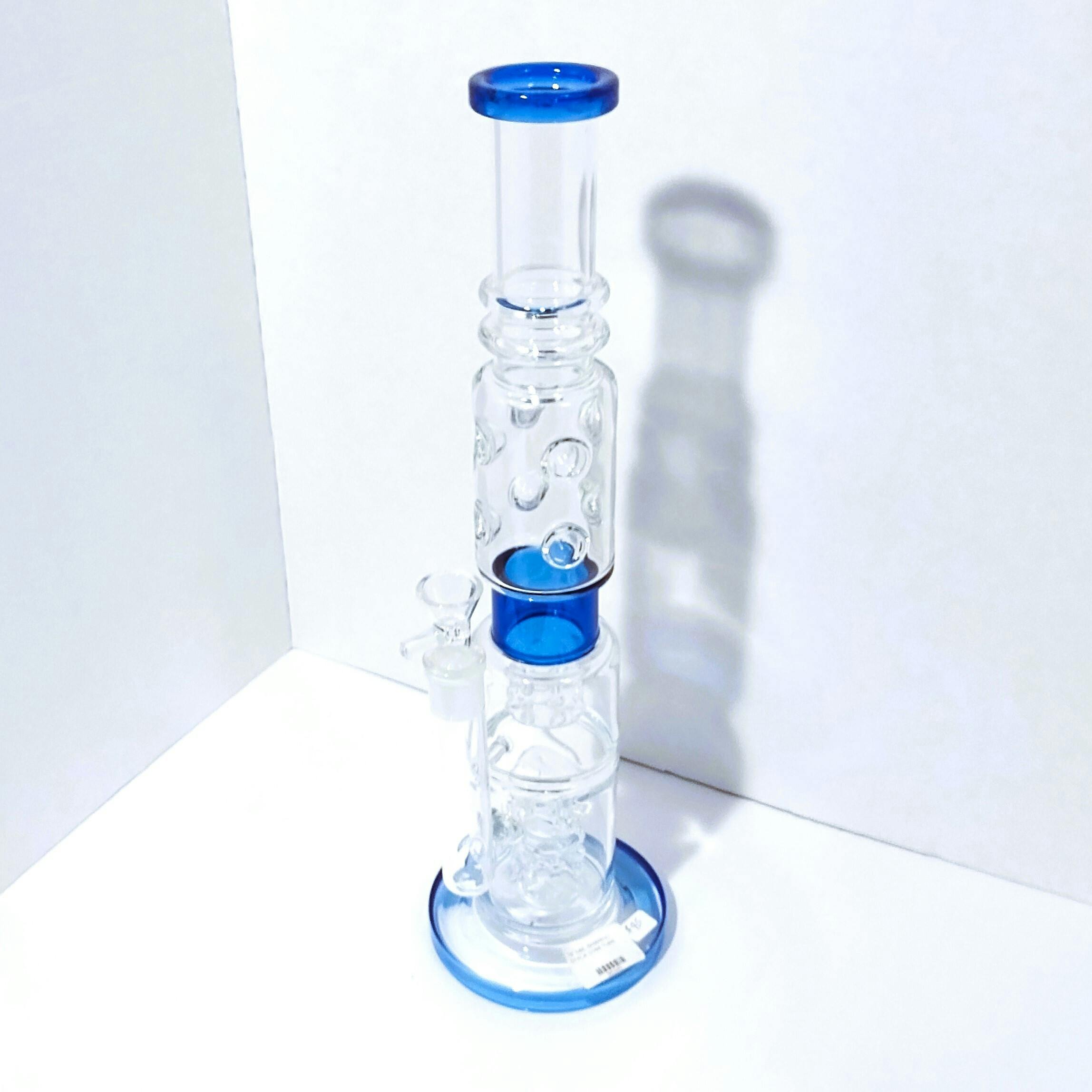 18" Dbl Shwrhd Stack Str8 Tube Waterpipe Bong