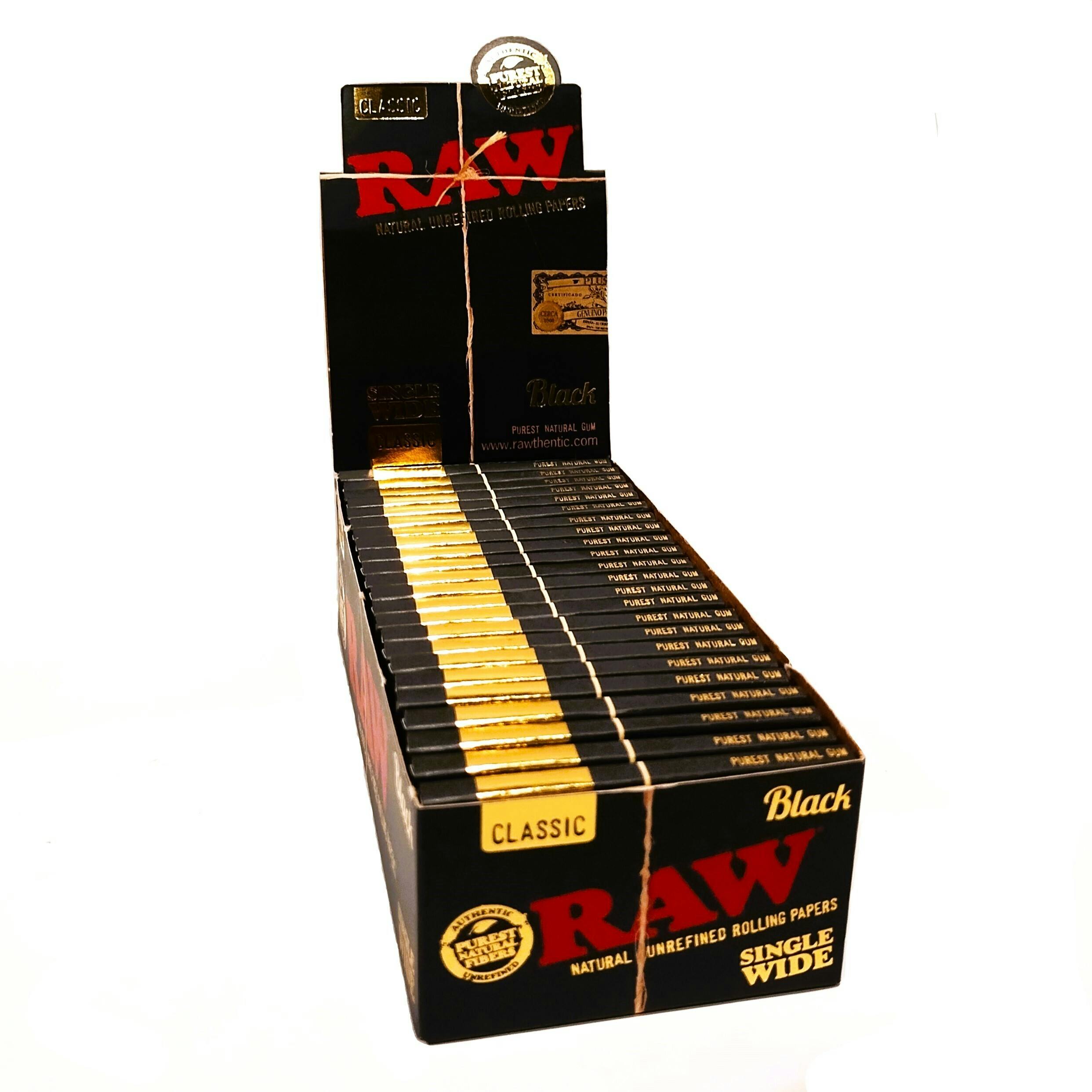 Raw Classic Black Single Wide Papers 100ct