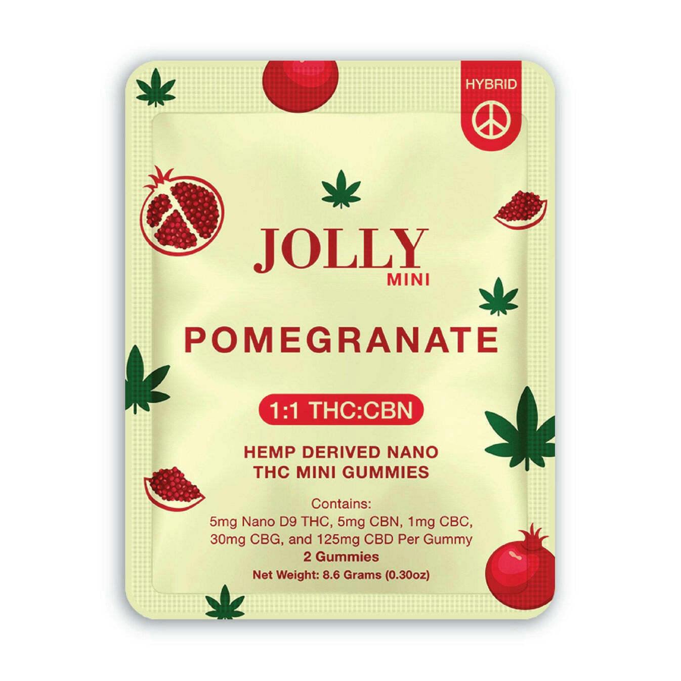 Jolly Mini Nano 1:1 THC:CBN Pomegranate Gummy