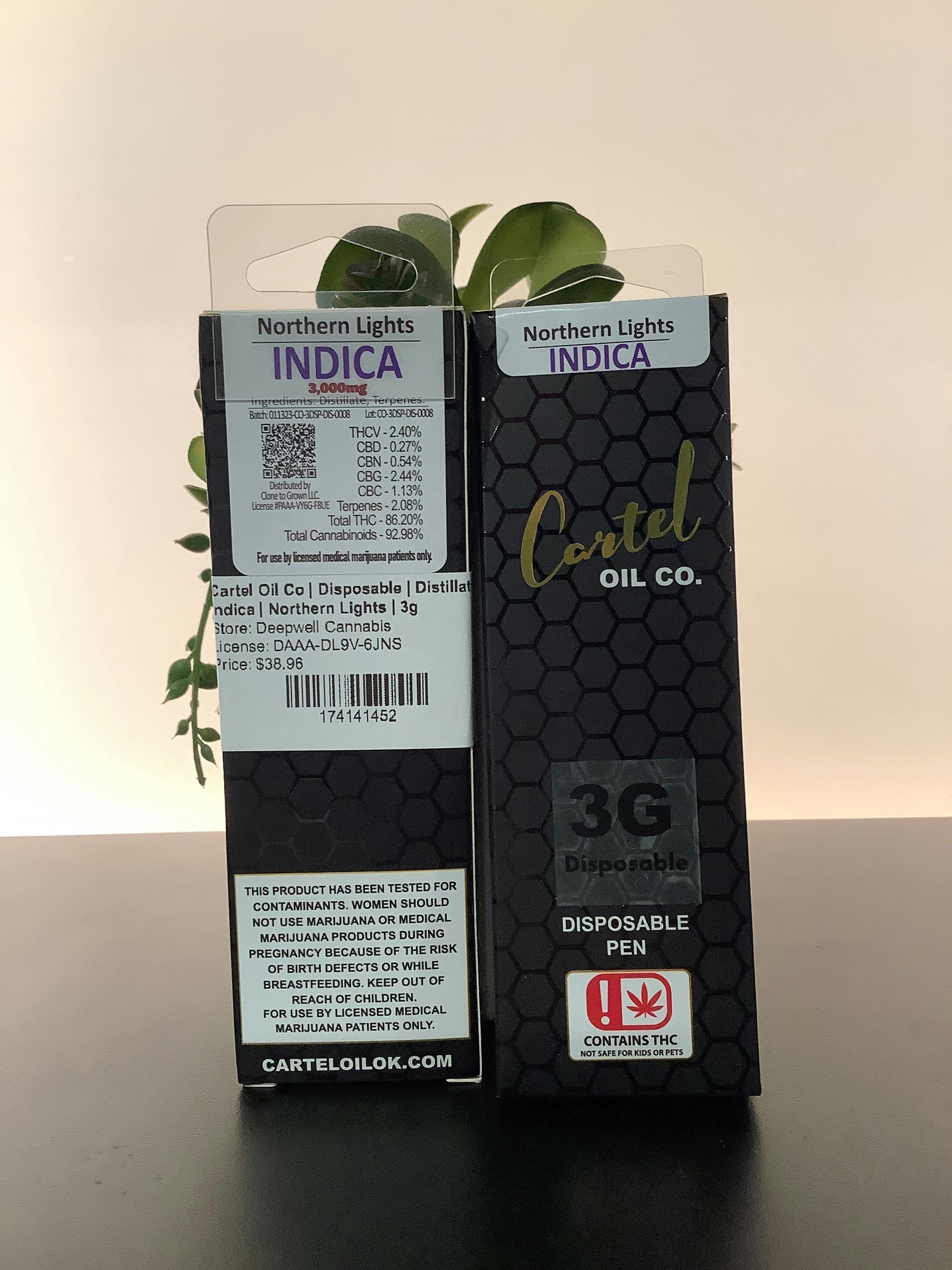 Cartel Oil Co | Northern Lights | Live Terp Disposable | 3g