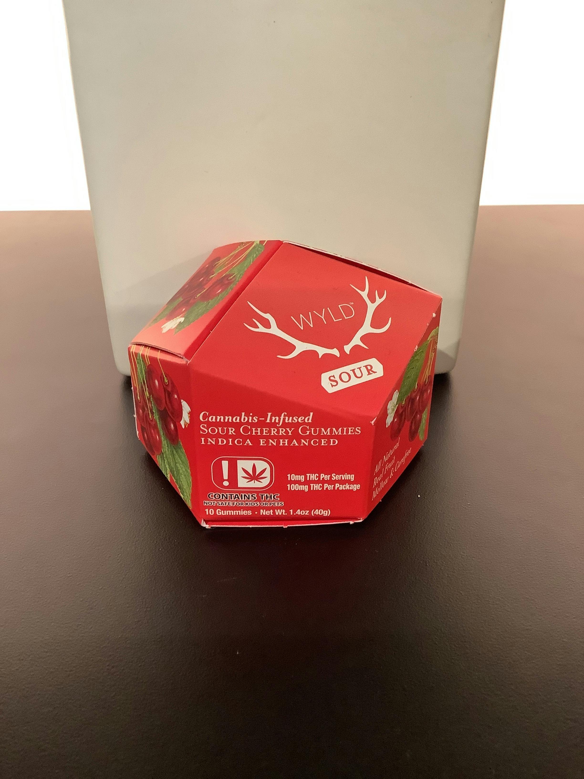 Sour Cherry Indica Enhanced Gummies | 100mg | 10ct | 10mg/ea