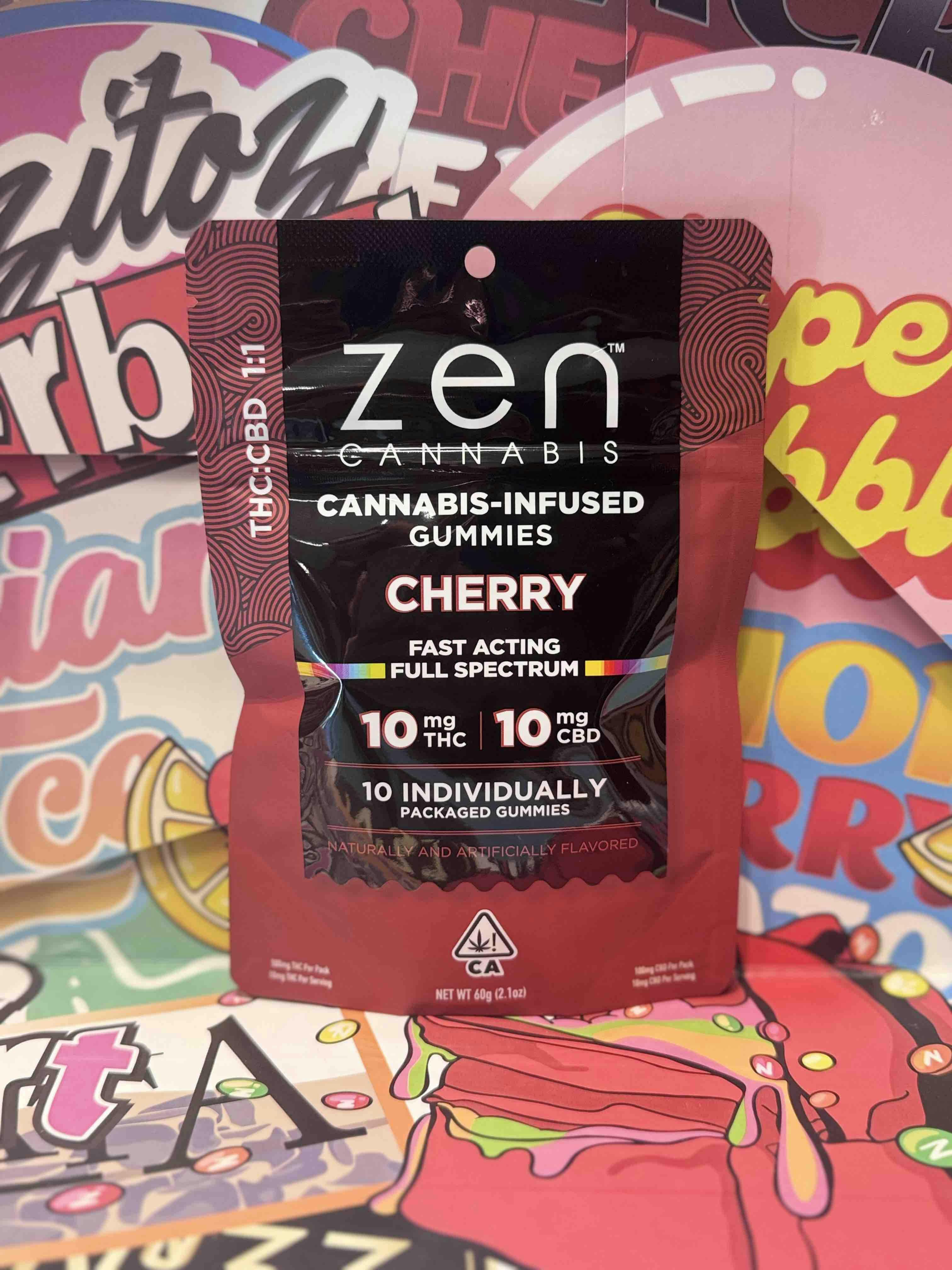 Cherry 1:1 CBD\THC Gummy 100\100mg — Zen