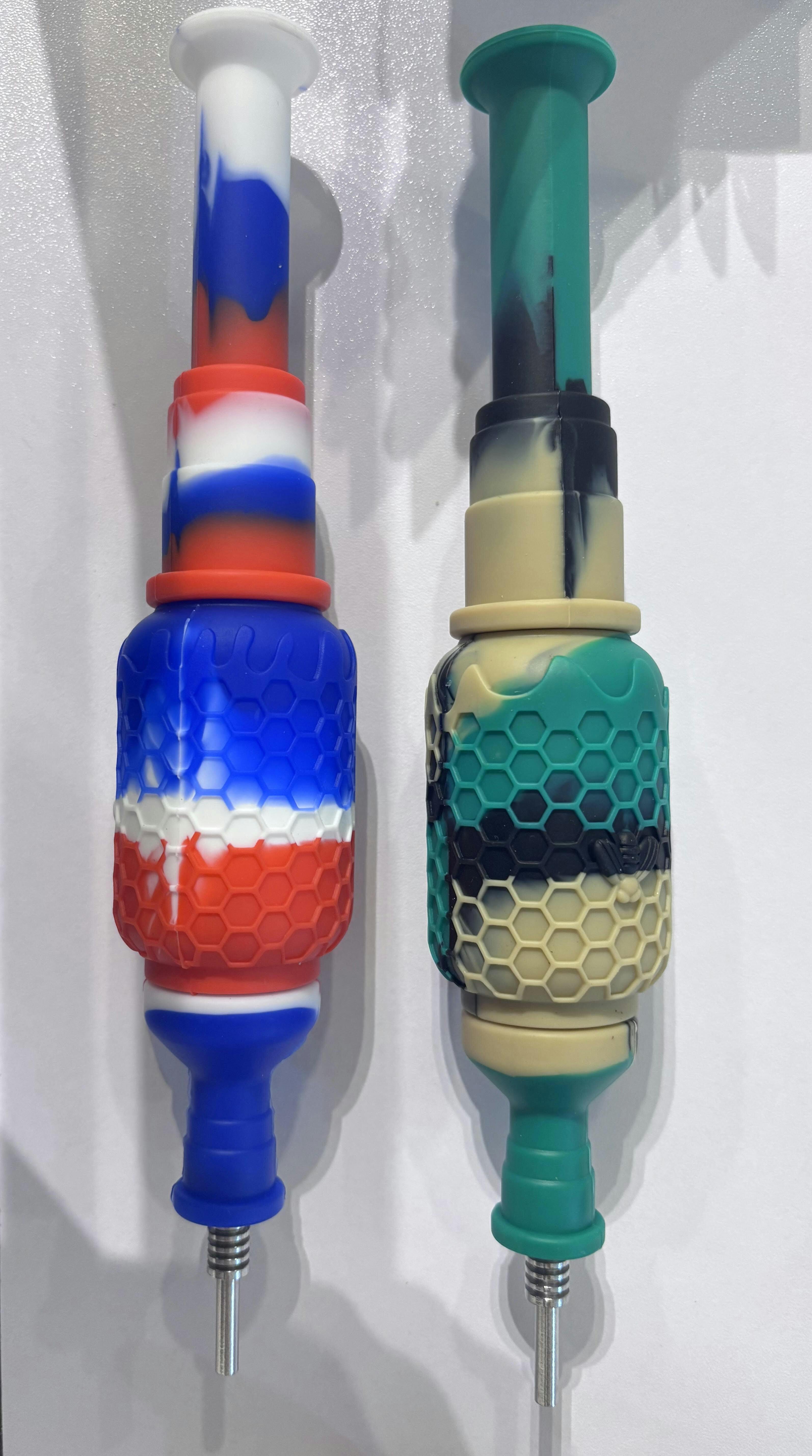 6.5" Silicone Honeycomb Dab Straw at Wild Wild Weed