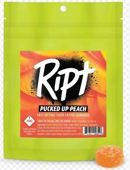 Ript - Pucked Up Peach Gummies 100mg 10pk