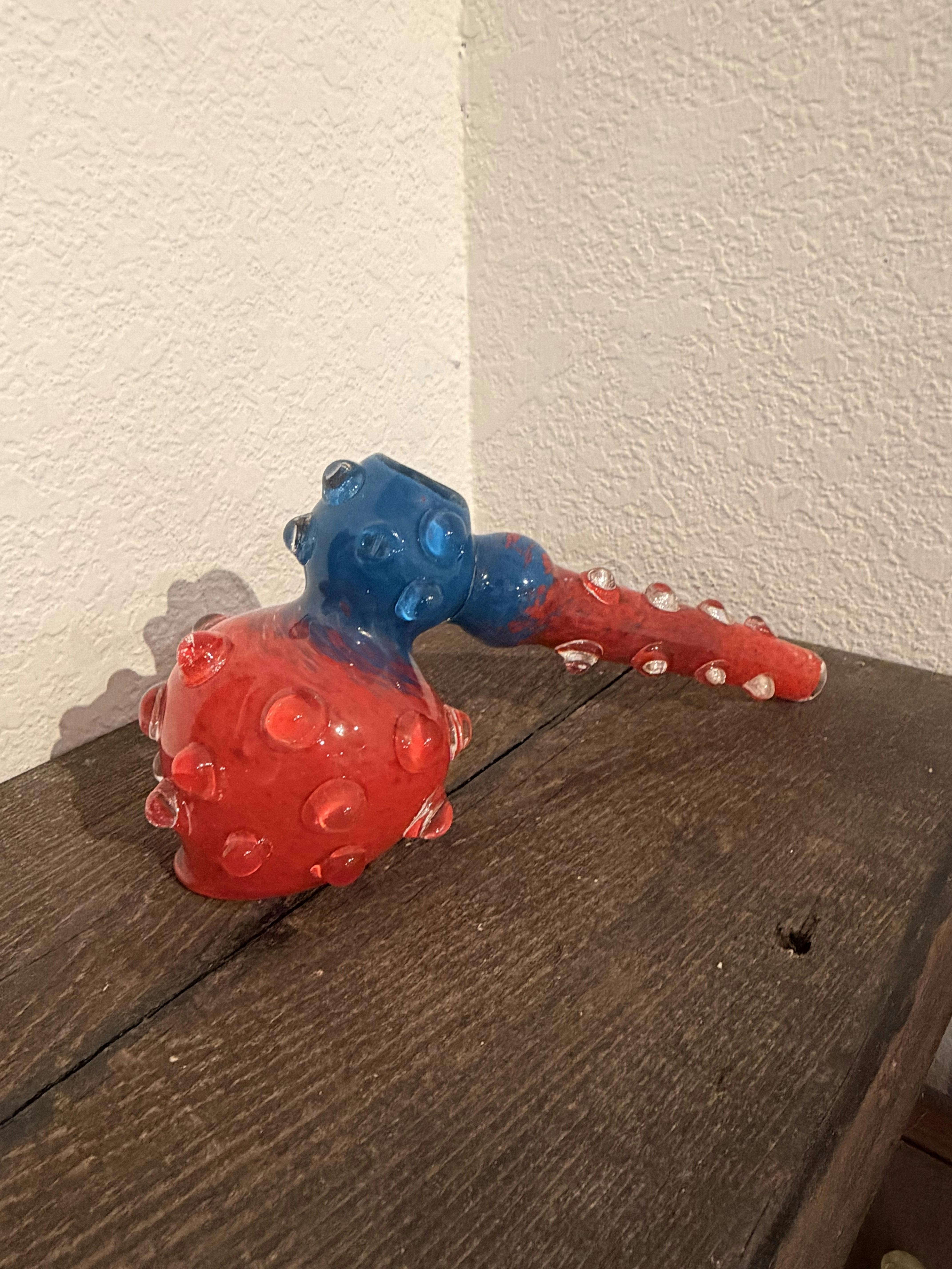 Large Blue & Red Bubbler