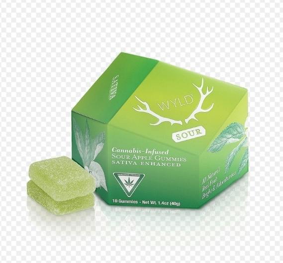 WYLD- Sour Apple Gummies Sativa 100mg THC