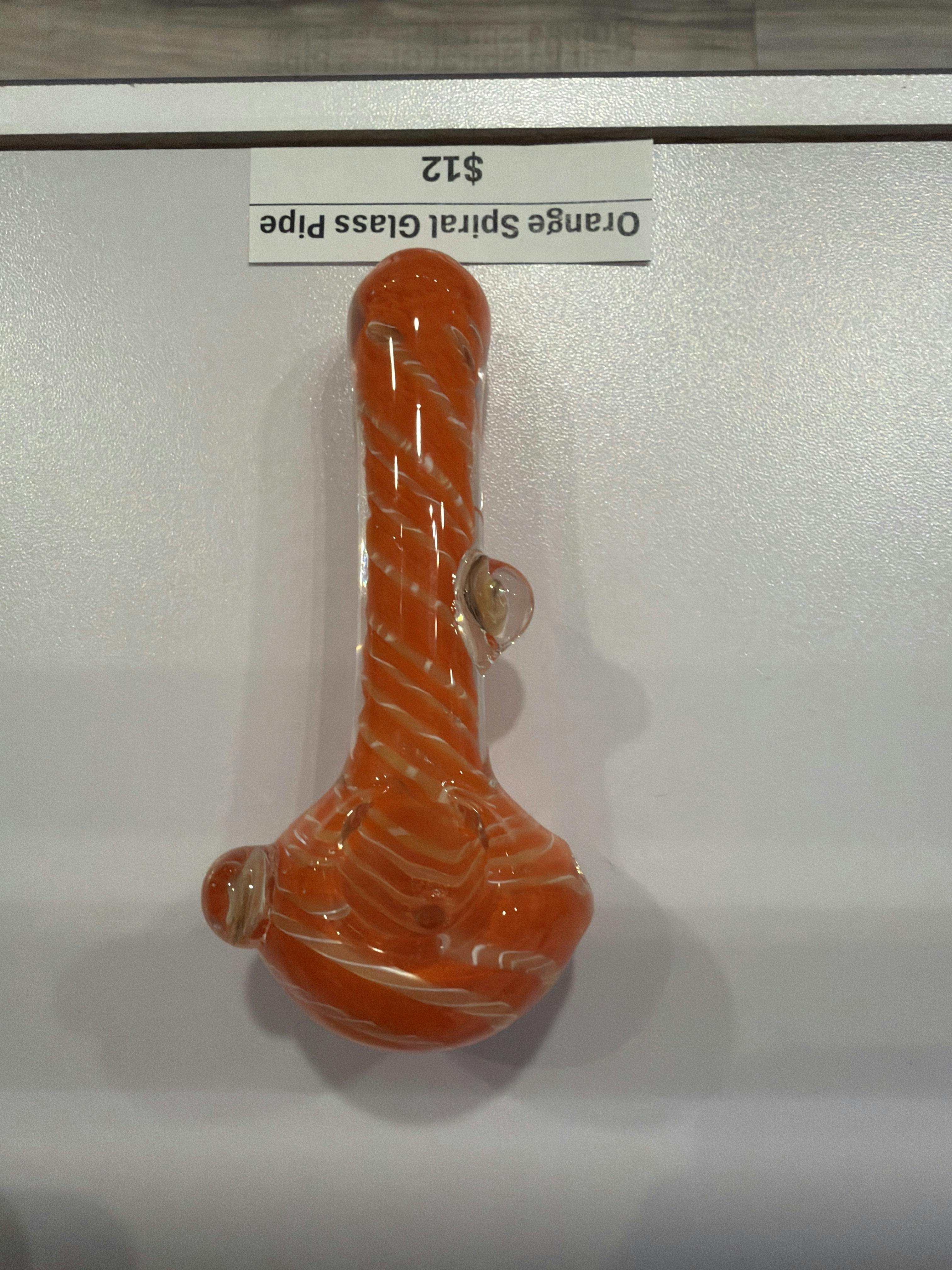 Orange Spiral Glass Pipe