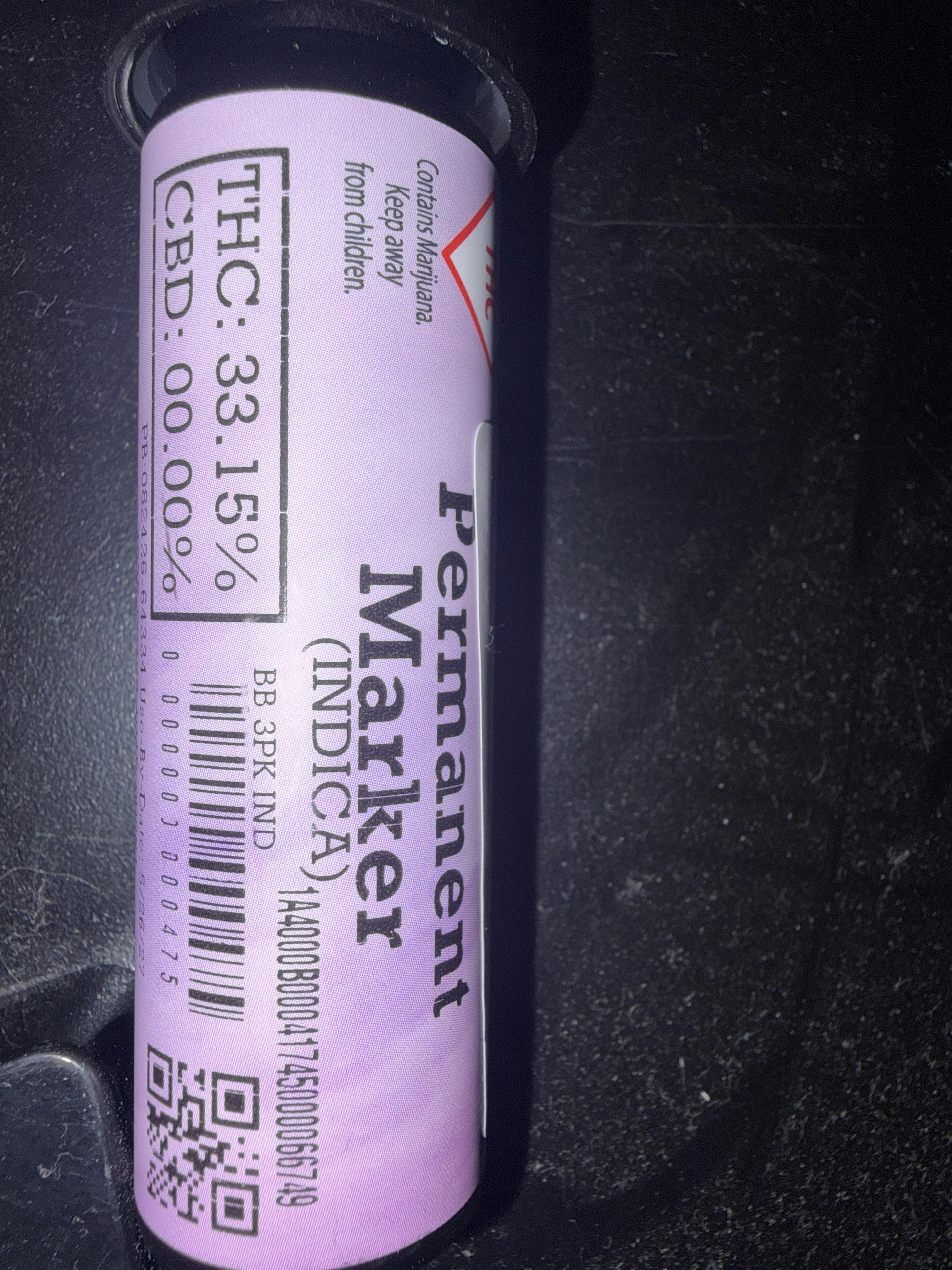 CB- Infused Pre-Rolls Blueberry (Permanent Marker) (I) 3PK 1.875g