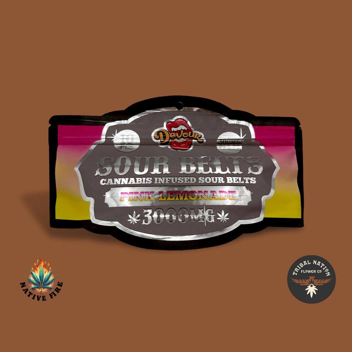 Devour 3000 mg Sour Belts- Pink Lemonade