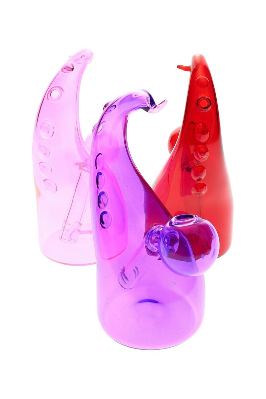 5.5" Colored Glass Tentacle Oil Burner Rig