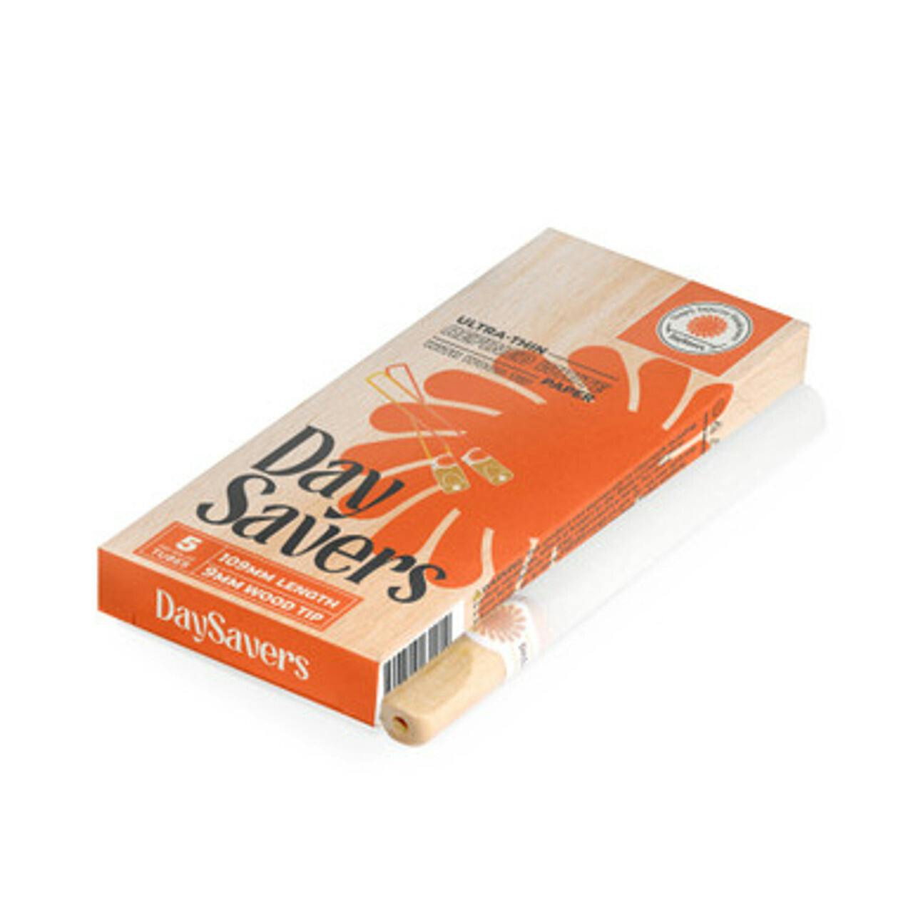 DaySavers 5pk Pre-Rolled Artisan Tubes 109mm with Wood Tip