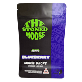 Moose Drops Blueberry SATIVA Full Spectrum Gummies 200mg/10mg each