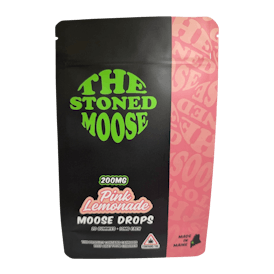 Moose Drops Pink Lemonade SATIVA Full Spectrum Gummies 200mg/10mg each