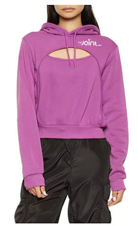 Miss Selfie/The Joint Fleece Cut Out Sweatshirt (LAVENDER, medium)