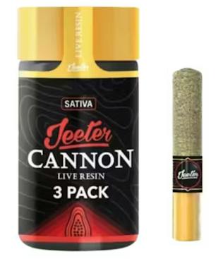 Jeeter Cannons Blitz Sativa Live Resin Infused 0.5G x 3PK Prerolls 1.5g