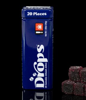 Drops Black Currant — Drops Black Currant Enhanced 100mg CBD 90mg THC 100mg CBN 20PK Live Rosin Infused Indica Jellies ...