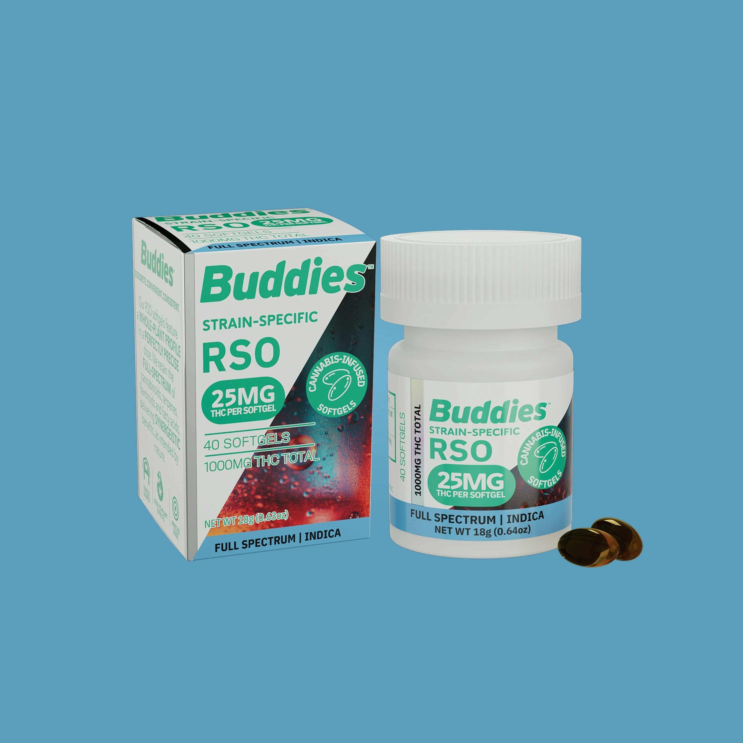 RSO | Indica | Capsules | 1000mg THC | 40ct | 25mg/ea