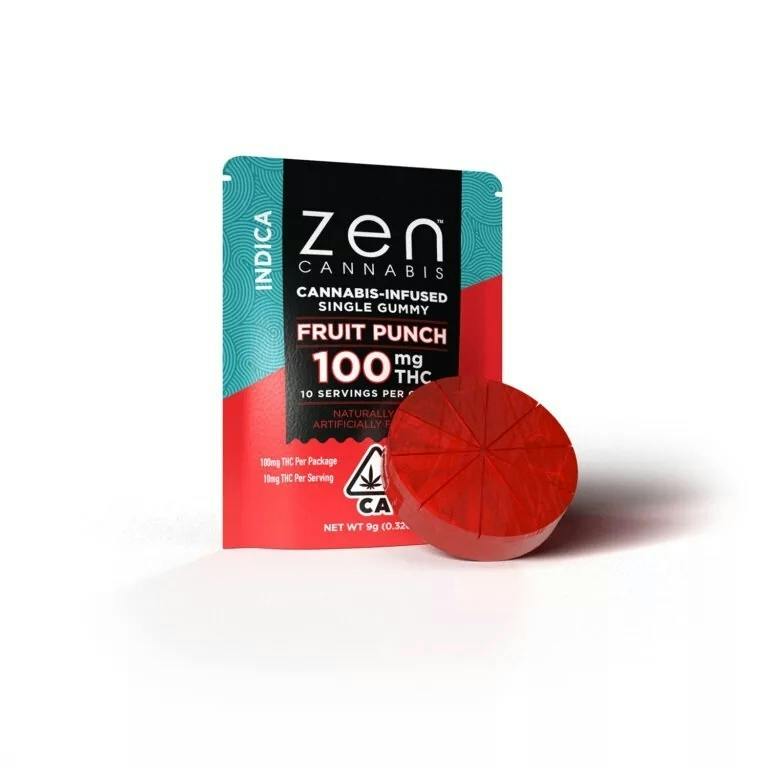 ZEN Gummy Single Indica Fruit Punch 100mg