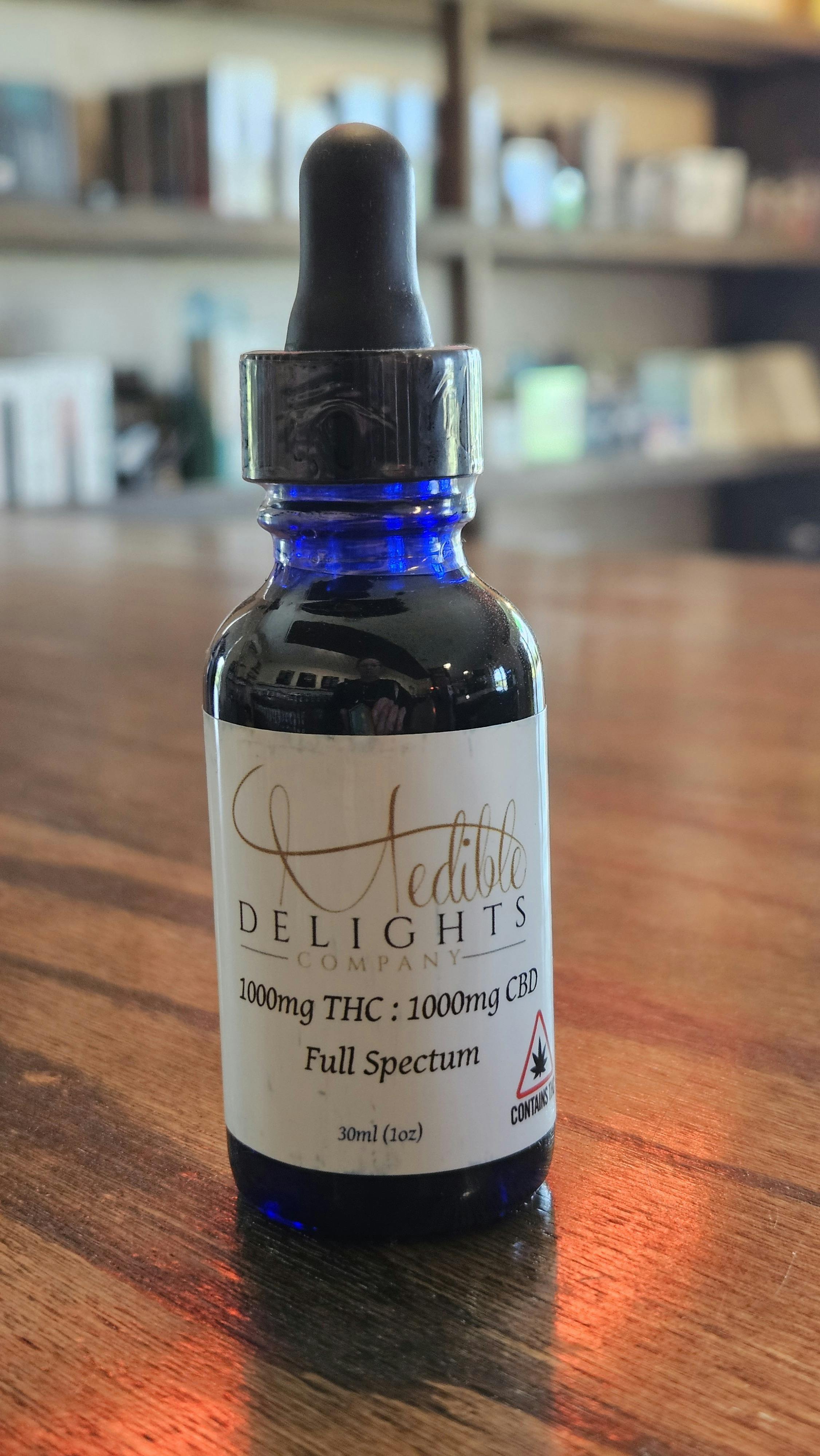 1000 MG THC : 1000 MG CBD Full Spectrum Tincture