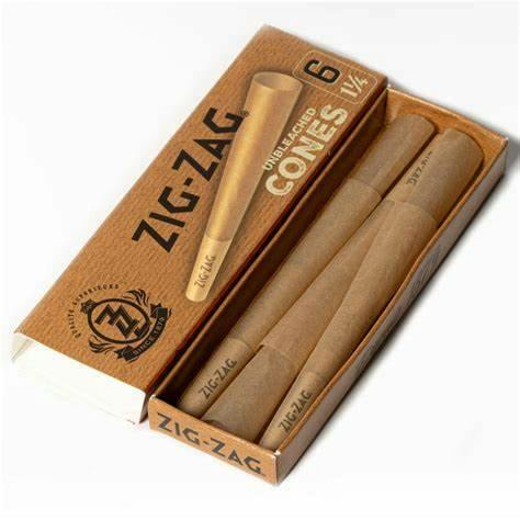 Zig-Zag | Unbleached Pre-Roll Cones | 6 pack at nar
